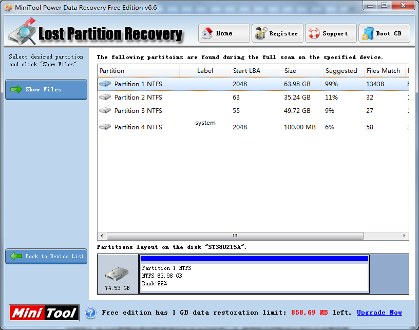 Disk data recovery for Windows1