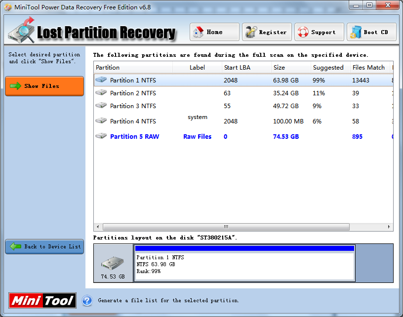 Lost partition data recovery2