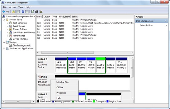 Drive appears as uninitialized-1